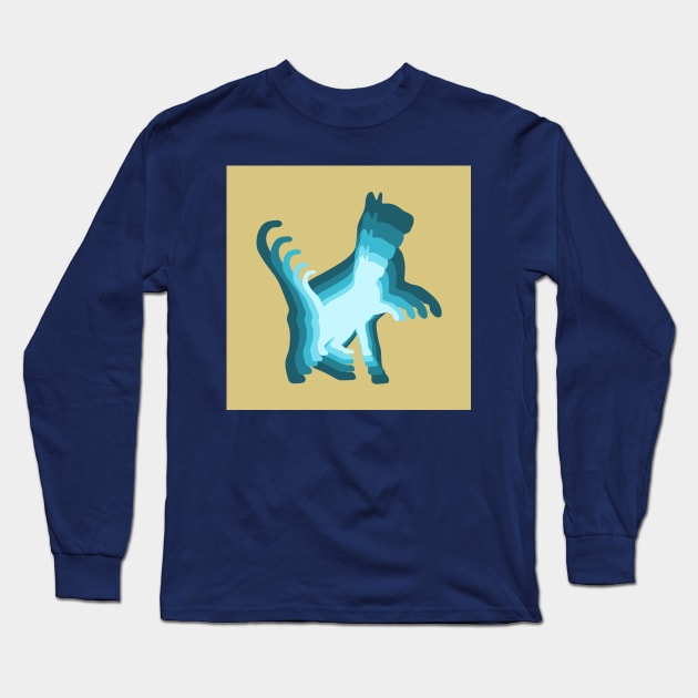 Dusty blue cats Long Sleeve T-Shirt by ViaSabo